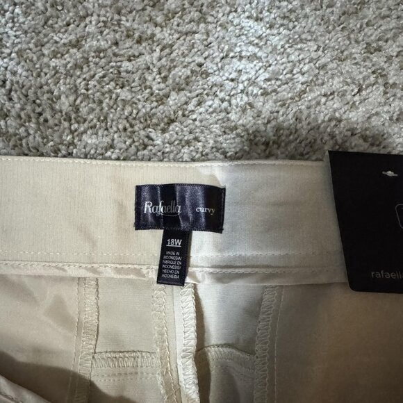 Raffaella Pants Womens 18W Stone Curvy Straight Leg Dress Career Office Khaki - Picture 5 of 12